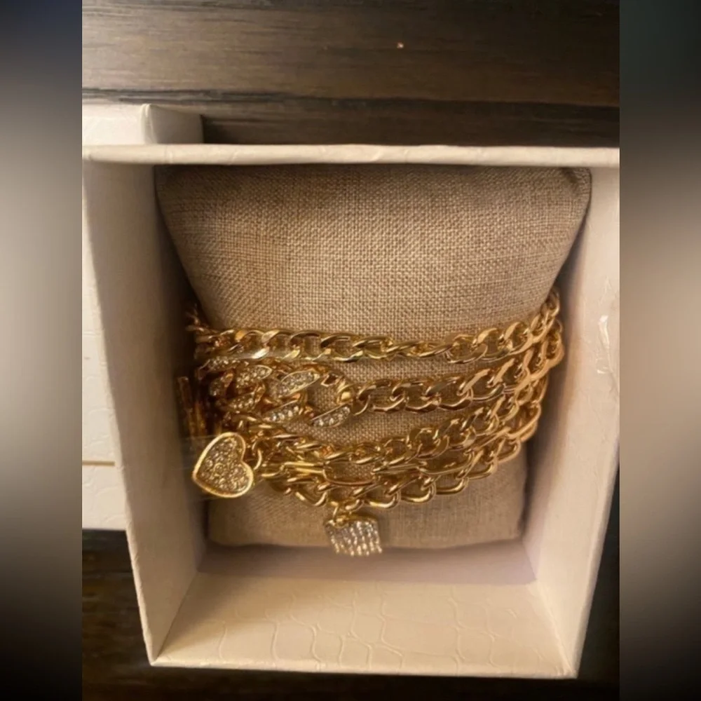 NEW Thalia Sodi gold tone chain link bracelet set